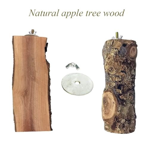 Hamiledyi Wood Bird Perch 4PCS Natural Wooden Stand Platform Parrot Cage Accessories for Budgie Conure Parrot Parakeet Cockatiel Lovebird - size: 3.5x2+5.9x2in