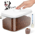 6 lbs Airtight Dog Cat Food Storage Container and Dog Treat Containers BPA-Free, PET Clear Stackable Pet Storage Bin, 1-Cup Scoop, 1-Sponge cleaning brush, Pop Top, With handle, Easy Mobility-Medium - color: White Medium （6L-1Pack)