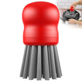 Mini Dish Brush for Cleaning Chicken Shredder, Long Bristles, 1Pack, Red | Palm Brush Dish Scrubber with Ergonomic Grip, Long-lasting Nylon Bristles, Kitchen Brush for Washing Dishes, Pans, Pots, Sink - color: Red