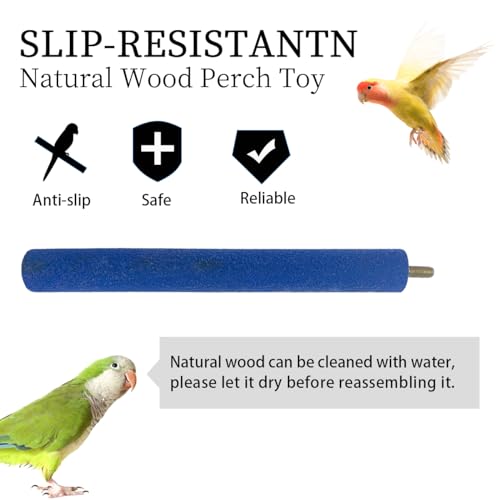 FlidRunest Perch Toy with Rotating Balls for Birds, Rough-surfaced Natural Parrot Perch Toy, Bird Bell Balls for Budgies,Parakeets, Parrots,Cockatiels,Lovebirds,Conures