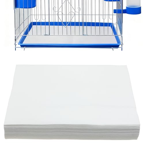 100 Sheets Bird Cage Liner Papers, Disposable Bird Cage Paper Liners, Cuttable Pet Animal Cages Cushion, Precut Absorbent Bird Paper for Bird Parrot Small Animal, 6.7 x 10.2'' - size: 6.7''x 10.2''