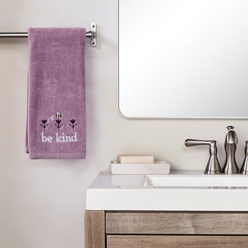 SKL Home Bee Kind 100% Cotton Embroidered 2pc Hand Towel Set, Decorative for Bath/Kitchen/Bar & Gift, Lavender - color: Bee Kind