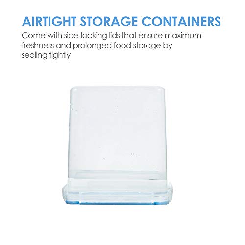 Vtopmart 2.5L / 84.5oz Food Storage Containers, 4 PCS, Blue | Airtight Seal, BPA Free, Food Grade Material, Dishwasher Safe (Not Lids) - color: Blue, size: 2.5L