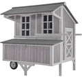 GUTINNEEN Chicken Coop Mobile Duck Coop with Super Large Wheels Durable Hen House 48.6" Outdoor Rabbit Hutch with Nesting Box for 3-6 Chickens - size: 48.6"L x 41.0"W x 52.1"H