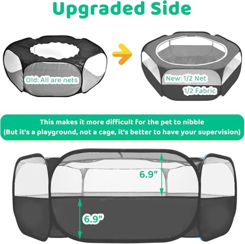 Amakunft Small Animal Pop-Up Playpen with Mesh Cover, 47'' x 23.6'' x 15'' Chicken Brooder Box, Play Pen Indoor Outdoor for Guinea Pigs, Bunny, Rabbits, Ferrets, Chinchillas, Kittens | Indoor/outdoor, water-resistant, chicken brooder, travel playpen for r