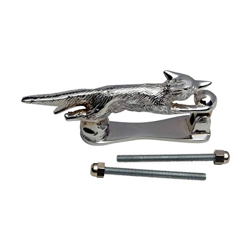 Renovators Supply Manufacturing Brass Door Knockers for Front Door 5.5 in. Running Fox Chrome Plated Brass Door Knocker with Mounting Hardware - color: Chrome Running Fox