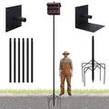 Yaocom 1 Pack 12ft Telescoping Bat House Purple Martin House Pole Kit | Supports 5kg, Anti-oxidation Steel with Heavy Duty 5-claw Base & 2 Mounting Platforms, For Backyard Garden Outdoor Use