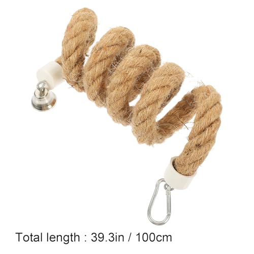 Ipetboom Bird Rope Perch Parrot Rope Toy for Bird Cages 39.37in Climbing Toys for Birds with Stable Clips Hanging Accessories for Play Exercise and Cage Decoration