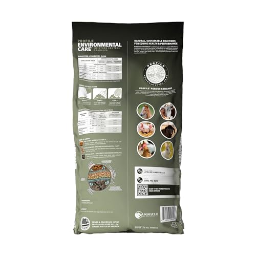 ANNUSO Profile Environmental Care Moisture Control Granules, 40lb Bag - Under Bedding Conditioning Layer for Horse Stalls, Chicken Coops & Livestock Pens - Long-Lasting Odor Control - OMRI Listed