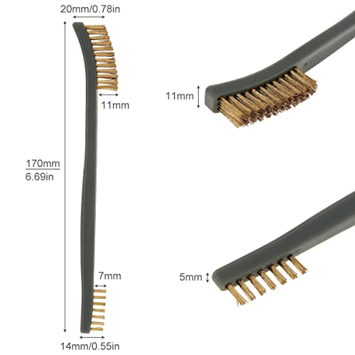 Mini Wire Brush Set, Paint and Dirt Remover, Cleaning Welding Slag and Rust, Handy Steel / Nylon / Brass Brush Suitable for Cleaning Paint / Dirt (3)