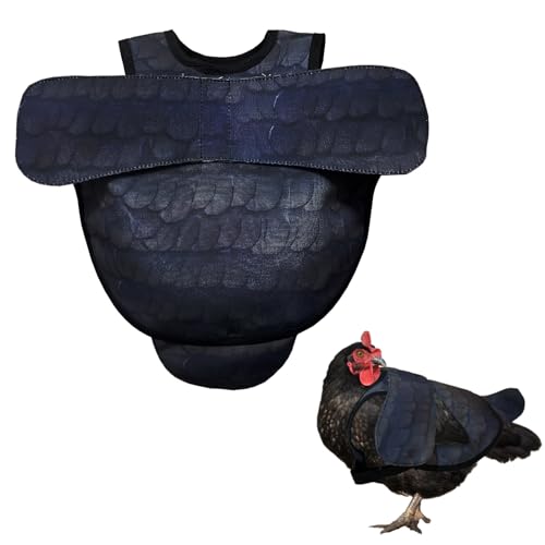 Hen Apron Chicken Saddle for Hens, Extended Shoulder Protection, Adjustable Straps, Anti Pecking & Rooster Mating Protection, Durable Feather Back Protector for Laying Hens(Black) - color: Black
