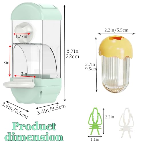 Automatic Bird Cage Feeder No Mess Bird Feeding Station Parrot Vegetable Holder Fruit Clips for Parakeet Cockatoo Canary Lovebirds Budgie (Blue) - color: Blue