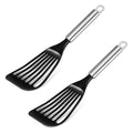 Tenta Kitchen Nonstick cookware Thin Fish Spatula Turner Flexible Nylon Metal Egg Spatulas Wide Blade Lightweight Heat Resistant Kitchen Use - color: Spatula Set of 2