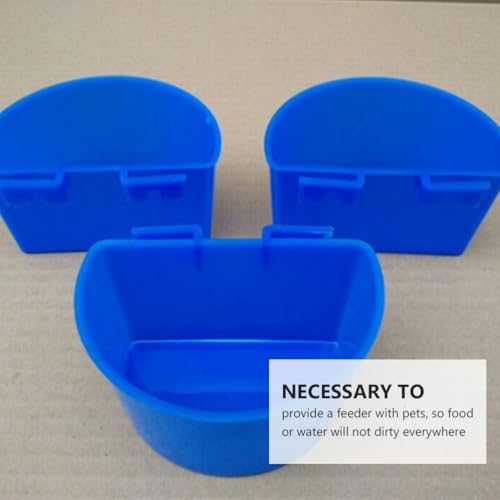 COLLBATH 10 Pcs Bird Cage Feeder Cups Plastic Cage Feeder with Hooks Semicircle Bird Water Bowl for Pigeon Feeding Water Cup for Food and 3.54 X 2.48 X 2.28 in