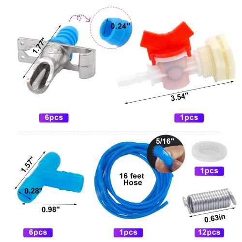 Rabbit Watering Kit with 6 Nipple Drinkers, 5/16" Hose & G1/2" Adapter | Automatic rabbit watering kit, 6 nipple drinkers,5/16" hose, barb fittings G1/2" connector, bucket connector, watering system