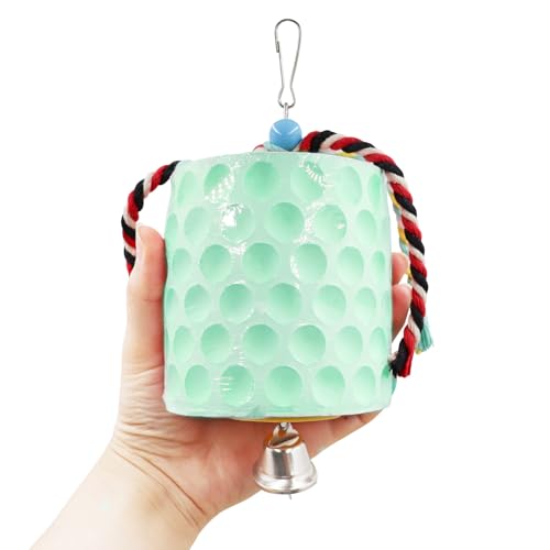 Oooct Extra Large Bird Chewing Toy, Parrot Beak Grinding Calcium Stone with Bells, Bird Cage Accessories, Cage Toys for Cockatiel Parakeet Parrot Budgies Rat Hamster Chinchilla Rabbit Bunny Green - color: Green