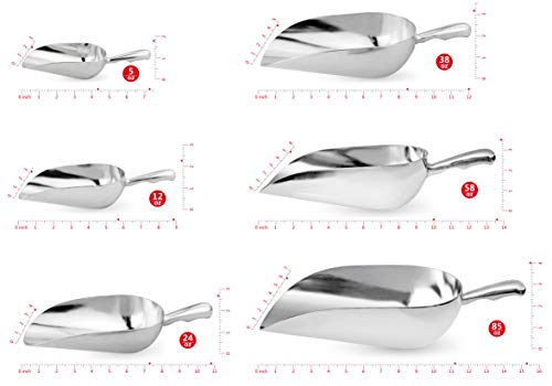 New Star Foodservice 34509 One-Piece Cast Aluminum Round Bottom Bar Ice Flour Utility Scoop, 5-Ounce, Silver (Hand Wash Only) - size: 5-Ounce