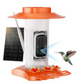 Hummingbird Feeder with Camera Outdoor, Solar Powered Hanging Bird Feeder | Ant Moat & Bee-Proof, AI Bird ID, HD 2K, Instant App Alerts, Auto Capture, Garden Gift for Hummingbird Lover & Mom Dad, 21oz - color: Orange
