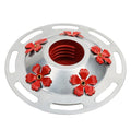 WOSIBO Hummingbird Feeder Replacement Bottom Base Replacement Part Includes Red Plastic Base Metal Top and Brushes (Silver-2) - color: Silver-2