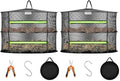 VIVOSUN 2-Layer Mesh Drying Rack Hanging Design with Green Zippers for Dehydrating, Indoor and Outdoor Pruning Shears Included (Pack of 2) - size: 2 Layer (Pack of 2), style: 1 Pack