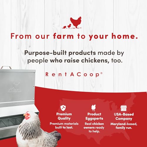 RentACoop 25lb Gravity-Fed Metal Trough Feeder with Lid & Rain Cover - size: 25LB Capacity