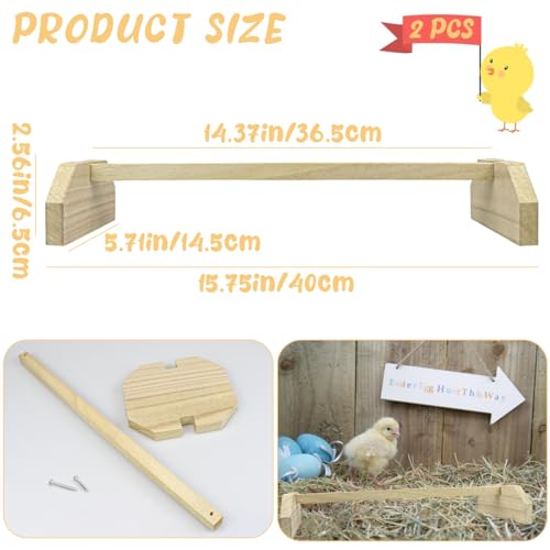 2pcs Wooden Chicken Perch Roosting Bar Chick Jungle Gym Perch Stand for Large Bird Baby Chicks Parots