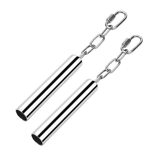 Wontee Stainless Steel Bell Toy Bird Cage Hanging Bite Toy for Parrot Parakeet Budgie Cockatiel Conure African Greys (2 PCS-L) - size: 2 PCS-L