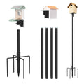 ERYTLLY Bird House Pole Mount Kit 96 Inch - Adjustable Hummingbird Bird Feeder Post Support Rod Universal Stand Set with 5 Prongs for Outdoor, Yard, Garden Decor, Black - size: 96 in with Mount Kit
