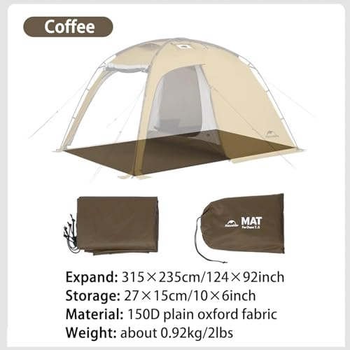 Naturehike Dune Hot Tent with Stove Jack, 117 sq ft 4 Seasons Camping Tent, 2-4 Person Waterproof Large Tent for Family, Car Camping, Picnic, Fishing, 6 Person - color: Dune7.6-Ground Mat
