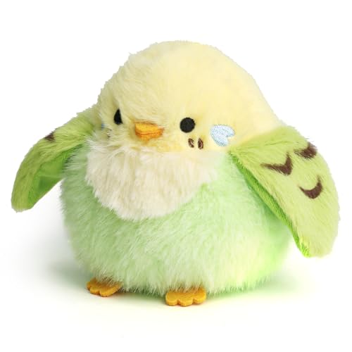 3.9 inches Parakeet Plush Toy Bird Stuffed Animal Plush Toy Holder Bag Pendant Party Christmas Birthday Valentine's Day Gifts Toys for Kids Girlfrends - color: Budgerigar