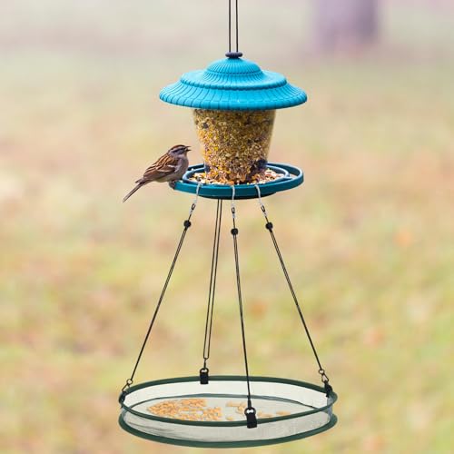 FoldTier 2 Pieces Universal Wild Bird Seed Catcher Hanging Hoop Platform Bird Seed Catcher Tray for Hummingbird Feeders Bee Feeder Outdoor Garden Accessories (20 Inch) - size: 20 Inch