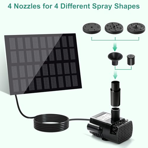 2W Solar Fountain for Bird Bath, Solar Powered Water Fountain - color: 2w Solar Fountain Pump