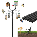 Bird Feeder Pole,Adjustable 47"-108" Heavy Duty Bird House Pole,Upgraded U-Shape Platform,4 Shepherd Hooks for Outdoor Garden & Yard - style: No Squirrel Proof & Tray
