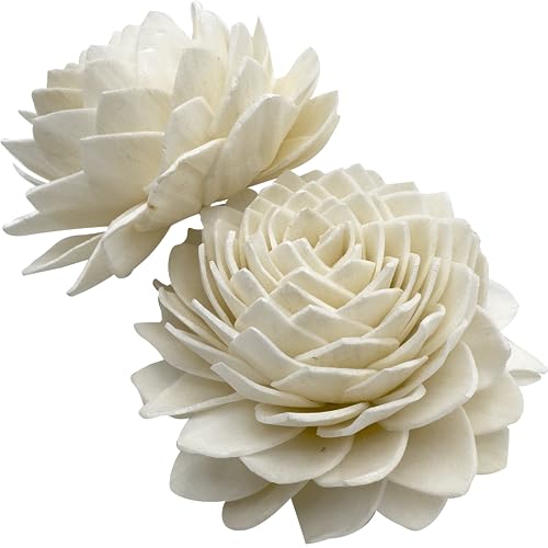 5176 Pk4 Sola Shred Lotus - Handmade Sola Wood Bird Foot Toys, Shreddable Lightweight Flowers, Easy for Small Pets to Manipulate, Stick Treats Inside, Great Foraging Toys - color: Medium Sola Lotus