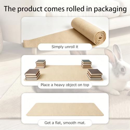 Rabbit Scratcher Mat - DIY Trimmable Self-Adhesive Bunny Scratch Pad Roll, Small Animal Scratching Rug for Cage, Biting, Sleeping & Nesting,Safe Scratch Mat for Rabbits & Small Pets (15.7x23.6 inch) - size: 15.7x23.6 inch