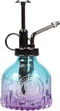 Glass Plant Mister Spray Bottle 200ML Watering Bottle with Top Pump Watering Can for Indoor Outdoor House Plants,Flowers (Blue-Purple)