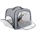 Large Bird Carrier Cage, Portable Travel Carrier Bag with Standing Perches Metal Tray and Grate (Grey, Large Carrier) - color: Grey