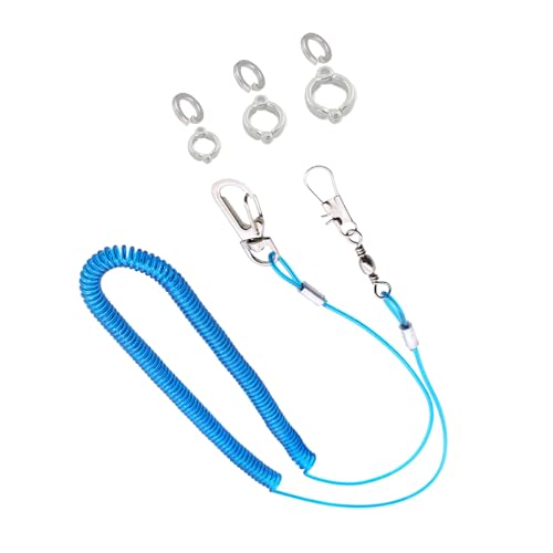 Bird Leash, Anti-Bite Bird Harness Retractable Parrot Flying Rope with 3Pcs Different Sizes of Foot Rings, Elastic String Training Harness Parrot Flight Rope (Blue, 197 Inches) - color: Blue, size: 197 Inches