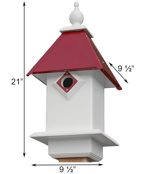 Wing & A Prayer Classic Bluebird House, Merlot Red Roof