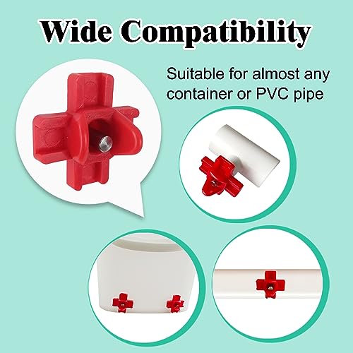 6pcs Chicken Nipple Waterer Horizontal Automatic Poultry Nipples Horizontal Side Mount Chicken Drinkers (1spt, 6pcs)
