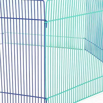 MidWest Homes for Pets Small Animal Pet Playpen/Exercise Pen, Blue and Green,1 Count (Pack of 1), Small Animal Playpen. - color: Playpen, size: 32"L x 32"W x 15"H
