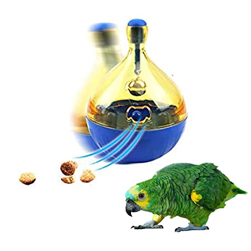 Litewoo Parrot Foraging Toys Tumbler Ball with Bell, Intelligence Train Interactive Puzzle Treat Tumbler Ball for Bird Parrot Budgie Parakeet Cockatiel Cockatoo