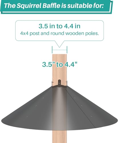 Queension Metal Squirrel Baffle for 4x4 Post, Squirrel Guard, Round, 1 Pack | Squirrel Proof Bird Feeders Baffle for Bird Feeder Poles, Squirrel Guard for Bird House Pole - style: 1 Pack