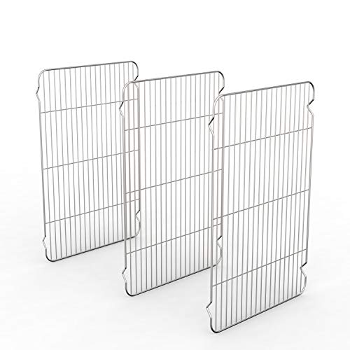 Cooling Rack Set of 3, Baking Rack Stainless Steel Wire Rack for Baking Cooking Roasting Grilling Cooling, 15” x 11” x 0.5” Wire Racks, Fit Various Size Cookie Sheets Oven - size: 16inch