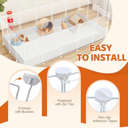 28 Pcs 16.5" H Small Animal Playpen, Indoor Puppy Playpen for Rabbits | Clear Transparent DIY Playpen Panels, 16.5" Tall Anti-Jump Height To Keep Rabbits, Kittens, Chicks And Hamsters Inside - style: 28 Panels