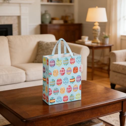 STPIYFZU 13" Large Easter Gift Bags with Handles, Egg Design Reusable Paper Easter Bag for Egg Hunts Kids Party Supplies, Gift Wrapping - color: 1 PCS Egg bags
