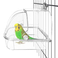 Tfwadmx Bird Cage Bath Hanging Parrot Bath Tub Water Shower Food Feeder Holder Tray Bird Bath Supplies for Small Birds Canary Budgies Cockatiel Lovebirds (Transparent) - color: Transparent