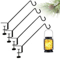 Short Deck Hook Bird Feeder Hanger Hook for Railing 13 Inch for Bird Feeders,Planters,Lanterns,Plants Flower Suet Baskets,Wind Chimes Holiday Decoration (4)（Lanterns Not Included