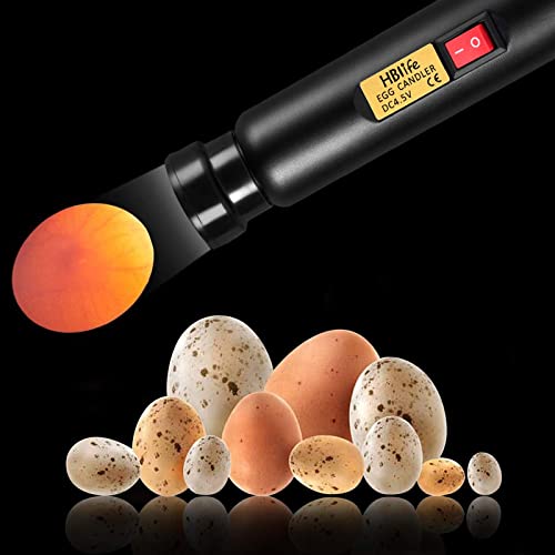 Blife Wired LED Egg Candler, Bright Cool Light Egg Candler Tester for Monitoring Egg Development with 2 Soft Rubber