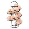 Egg Skelter Deluxe Modern Spiraling Dispenser Rack - Freestanding Wire Chicken Egg Storage Organizer Display Holder Basket for Countertop Kitchen,Black - color: Black